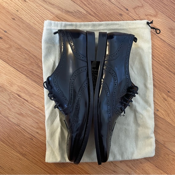 BURBERRY Wingtip Oxford Loafers - Size 39 - Black Leather - Made in Italy - Picture 8 of 11